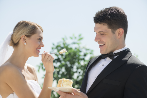 Couple on wedding day