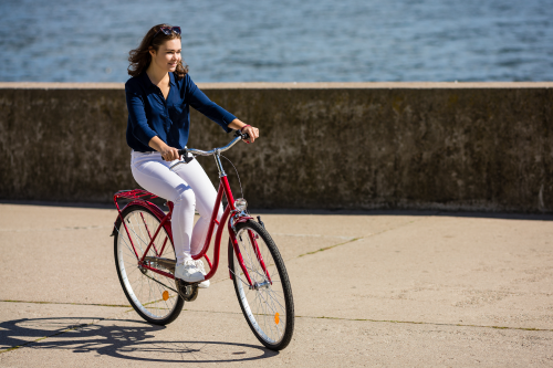 Woman on bike